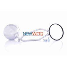 Дзеркала M10 мото круглі D125mm, хром +перехідники M8 "LIPAI"